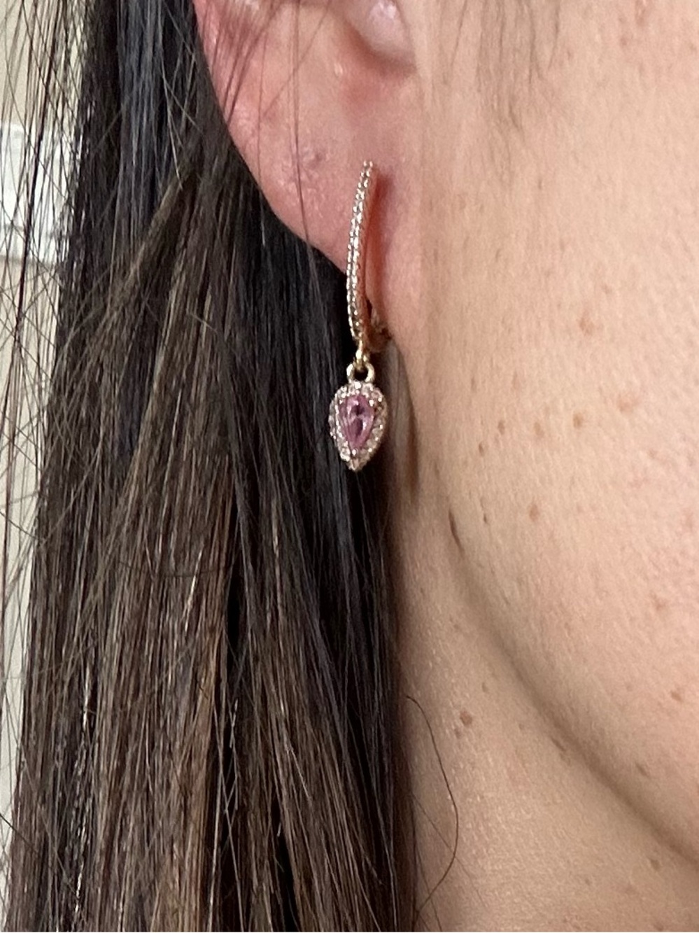 Delicate Pink Teardrop Dangle Earrings - Women Jewelry